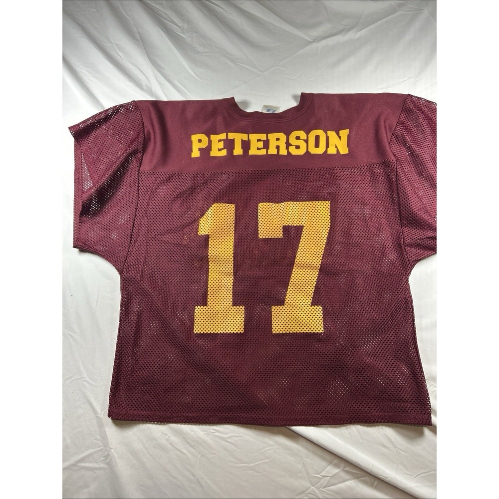 VTG Russell Athletic F.LA.A.A Football Peterson Men M #17 Red Yellow USA 90 Mesh